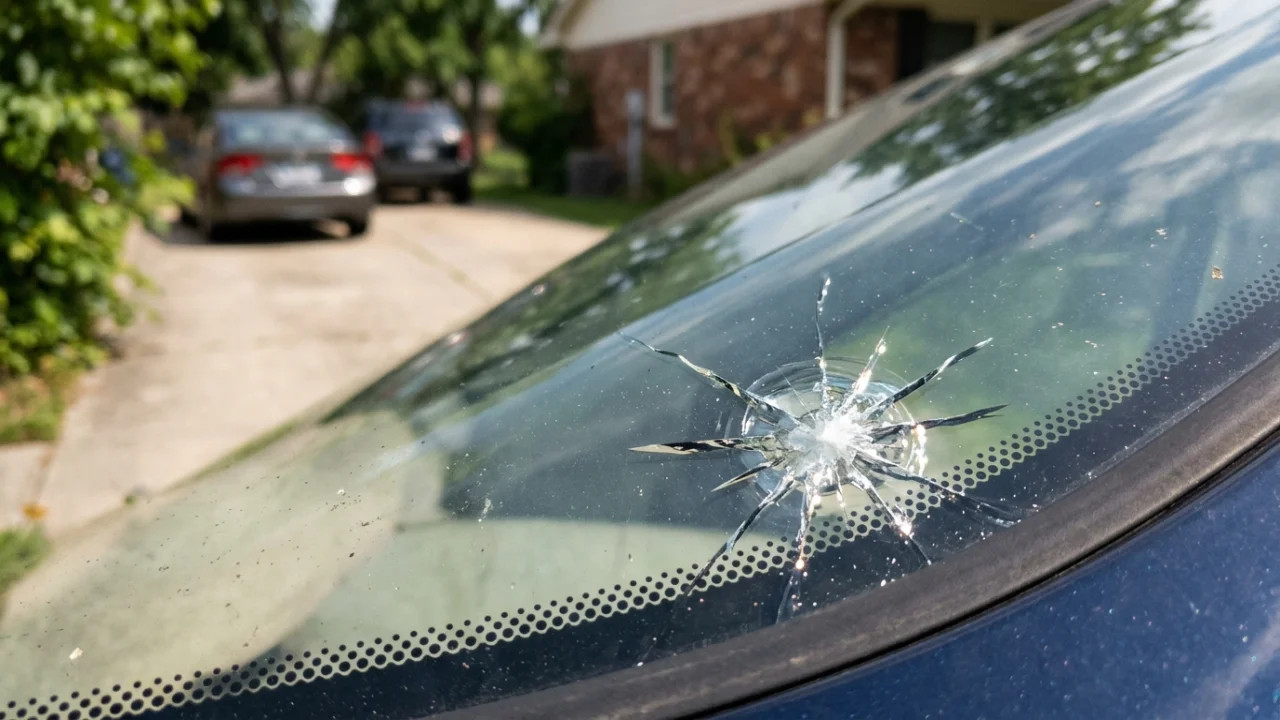 Auto glass technician replacing a windshield with Allstate claim documents visible